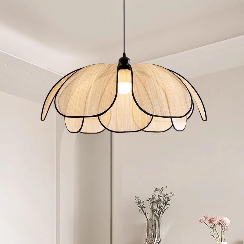 Nordic Minimalist Petal Chandelier: French Cream Style for Bedroom & Walk-in Closet