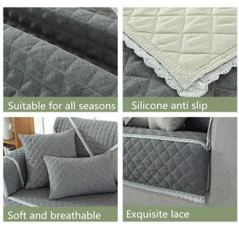 Solid Color Sofa Cushion All-season Universal Home Washable Machine Washable Dustproof Sofa Cover Non Slip Seat Cushion