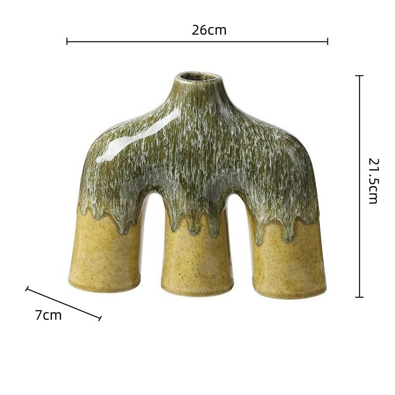

Ceramic Vase Abstract Kiln-changing Colored Glaze Ceramic Handicraft Floral Arrangement Accessories Flower Vase Home Decoration
