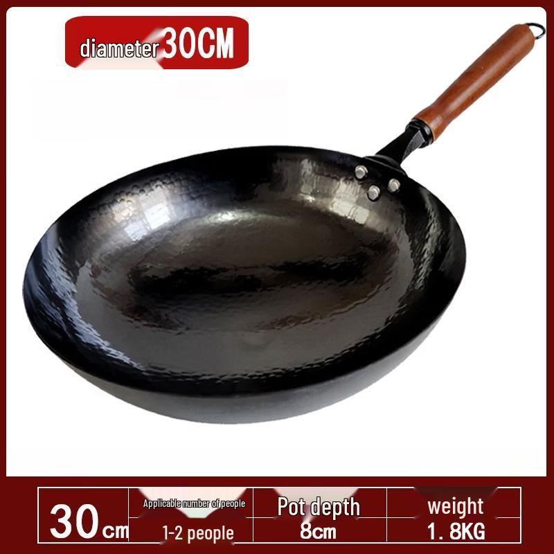 ZISIZ Traditional Non-Coated Iron Wok