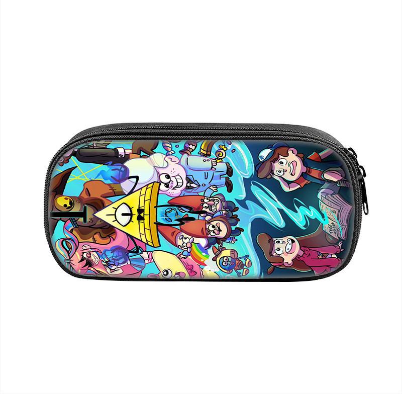 Gravity Falls Cartoon Pencil Case Large Capacity Nylon School Supply Organizer For Students
