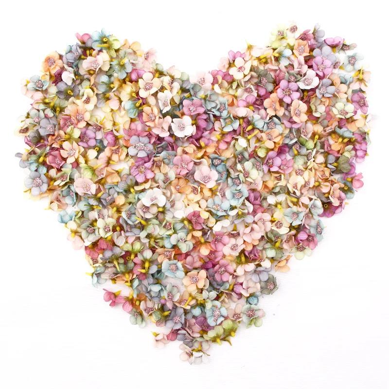 50pcs/bag Artificial Flower Heads 2cm Mini Flower DIY Garland Festival Decoration Wedding Decoration Home Ornament