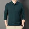 Frühling Herbst Waffel Herren Langarm Poloshirt Business Casual Slim Top Klassische Einfarbig Herren Marken T-Shirts