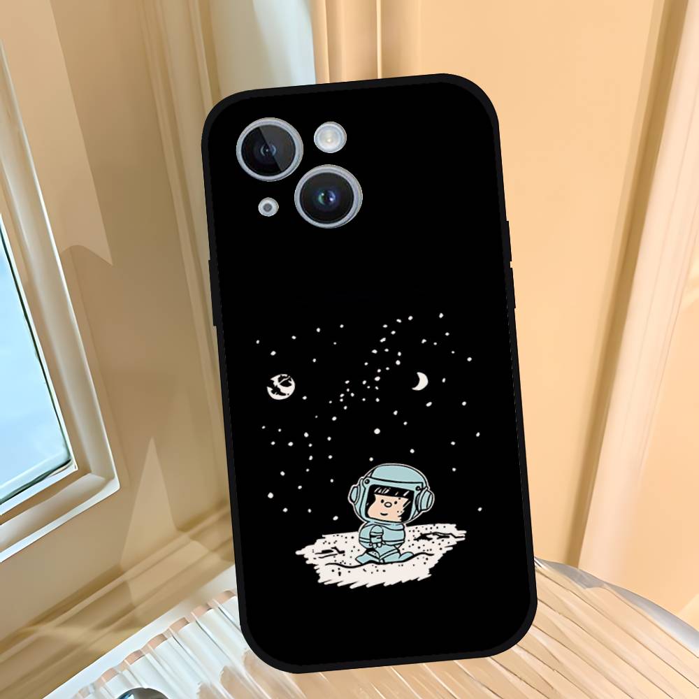 Cartoon Cute Mafalda Phone Case For IPhone 1716 15 14 13 Pro Max 11 12 Mini X Xs XR Black Silicone Cover