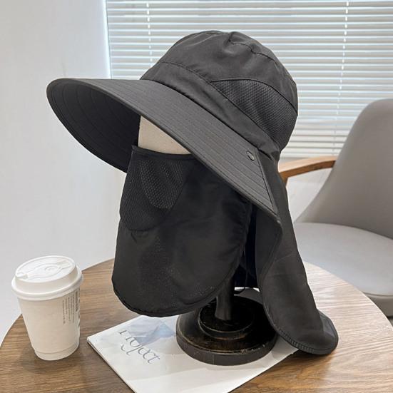Outdoor Hat Scarf Breathable Neck Protective Wide Brim Unisex Anti-slip Full Protection Windproof Fixed Strap Fishing Camping Cycling Fisherman