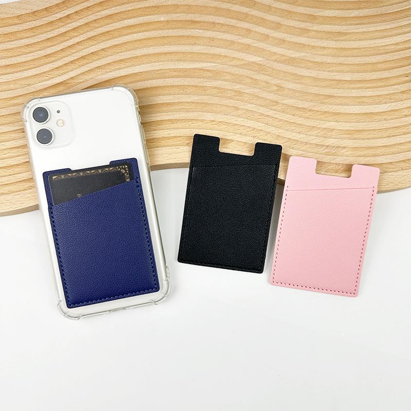 PU Leather Phone Wallet Case, Self-Adhesive Card Holder for Credit ID Cards, Fashion Sticker Back Cover Hot Sale