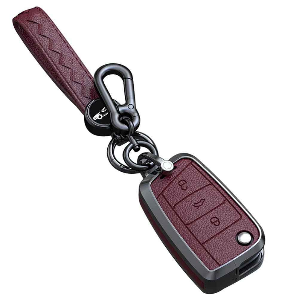 

Yinki Чехол для смарт-ключа Volkswagen Аксессуары Чехол для ключа Чехол для ключа автомобиля Новый vw Golf красный