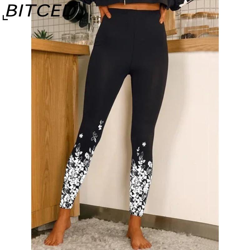 

BITCED Women s Stretch Leggings High-Waisted Casual Positioning Printed Fashion Yoga Pants XXXL