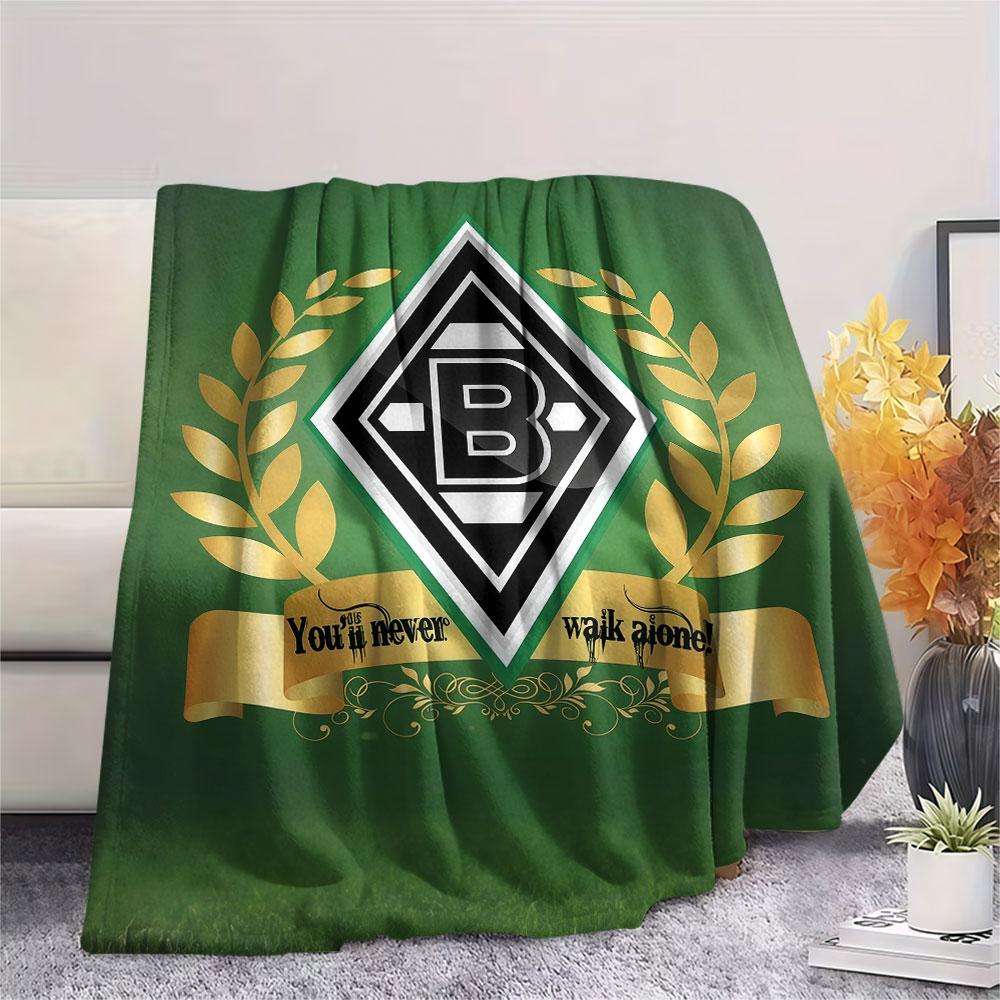Borussia Monchengladbach Printed Flannel Blanket, soft throw for bedroom sofa, washable, Christmas present, great gift.