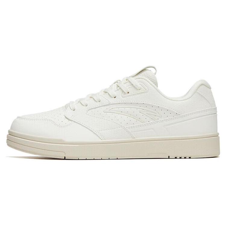 New Anta Little Street Troublemaker Slip Resistant Cushioning Low Top Skateboard Shoes Men's Ivory White 912318016-7
