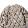 Women Ultralight White Duck Down Long Jacket Argyle V-neck Collar Casual Autumn Winter Outwear Coat