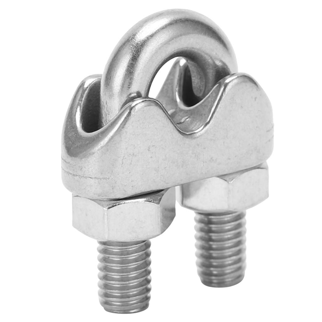 10pcs 1/4 Inch M6 Stainless Steel Wire Rope Cable Clip Clamp U Bolt Saddle Fastener