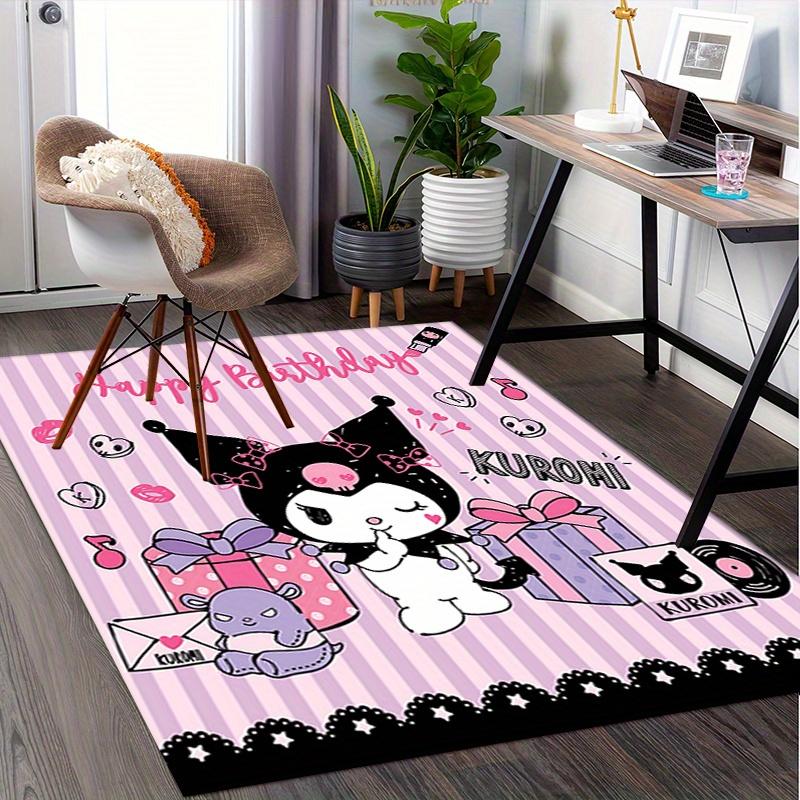 Office Rug Birthday, Kuromi Anti-Slip Rug, Machine Washable for Living Room, Bedroom, Office, Multiple Sizes, Bedroom Mat, Decorative Mat, Durable Mat