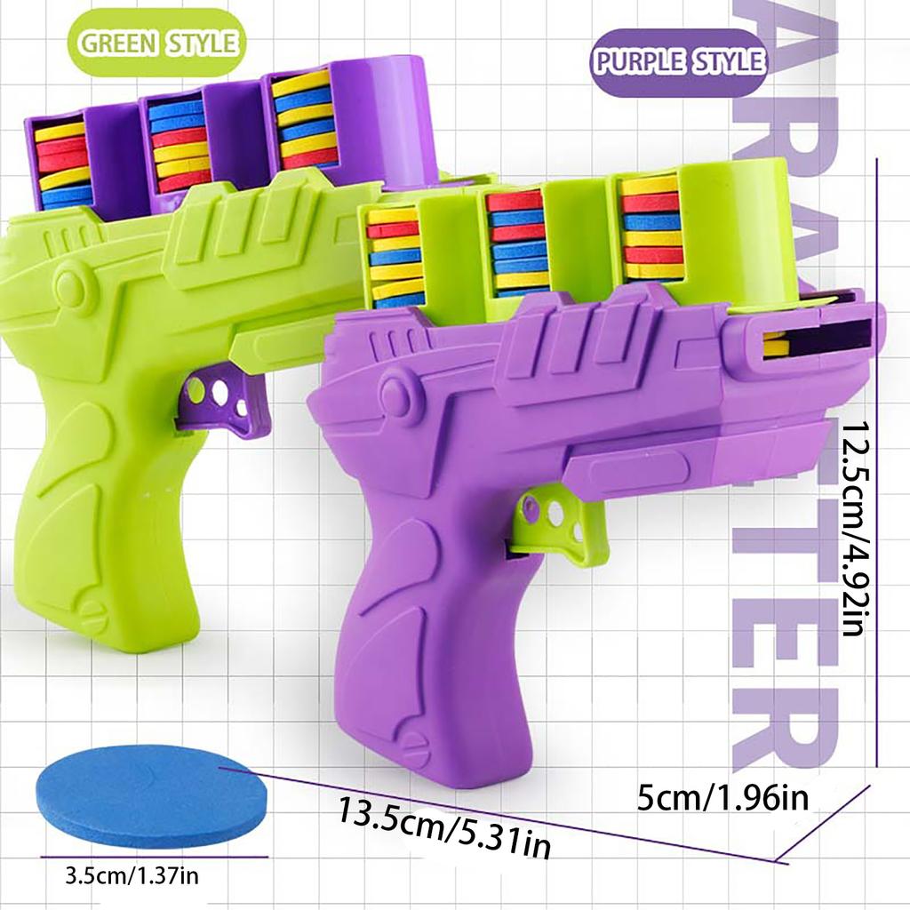 Children Fun Toys Flying Saucer Guns Ejection Flying Disc 25 Eva Soft Bullets Toy Gun Kids Outdoor Games Interactive Sport Toys
