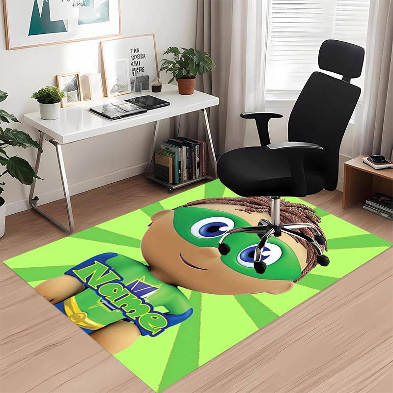 Custom Name Super Why Printed Carpet, for Office Chair Living Room Bedroom Kitchen Room Decor Gifts.