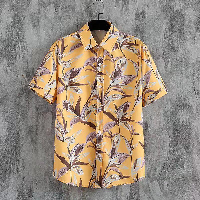 Unisex Summer Floral Short Sleeve Shirt - Hainan Sanya Travel & Casual Hong Kong Style Fashion
