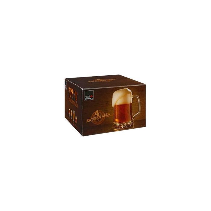 Chopes à bière - Artisan - 32 cl - Verre transparent - Lot de 4 - Compatible lave-vaisselle