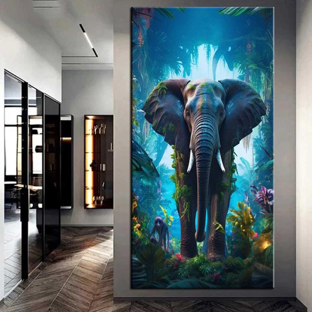 Full Drill 5D DIY Diamond Painting Giraffe Donkey Zebra Elephant Picture Diamond Embroidery Cross Stitch Home Decor J3844