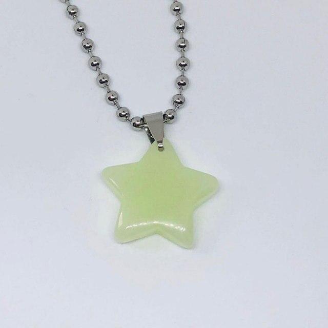 

Винтажные имитации светящегося камня пентаграмма кулон ожерелья для женщин панк хип-хоп металлический круглый бисер чокер ожерелье подарки новый