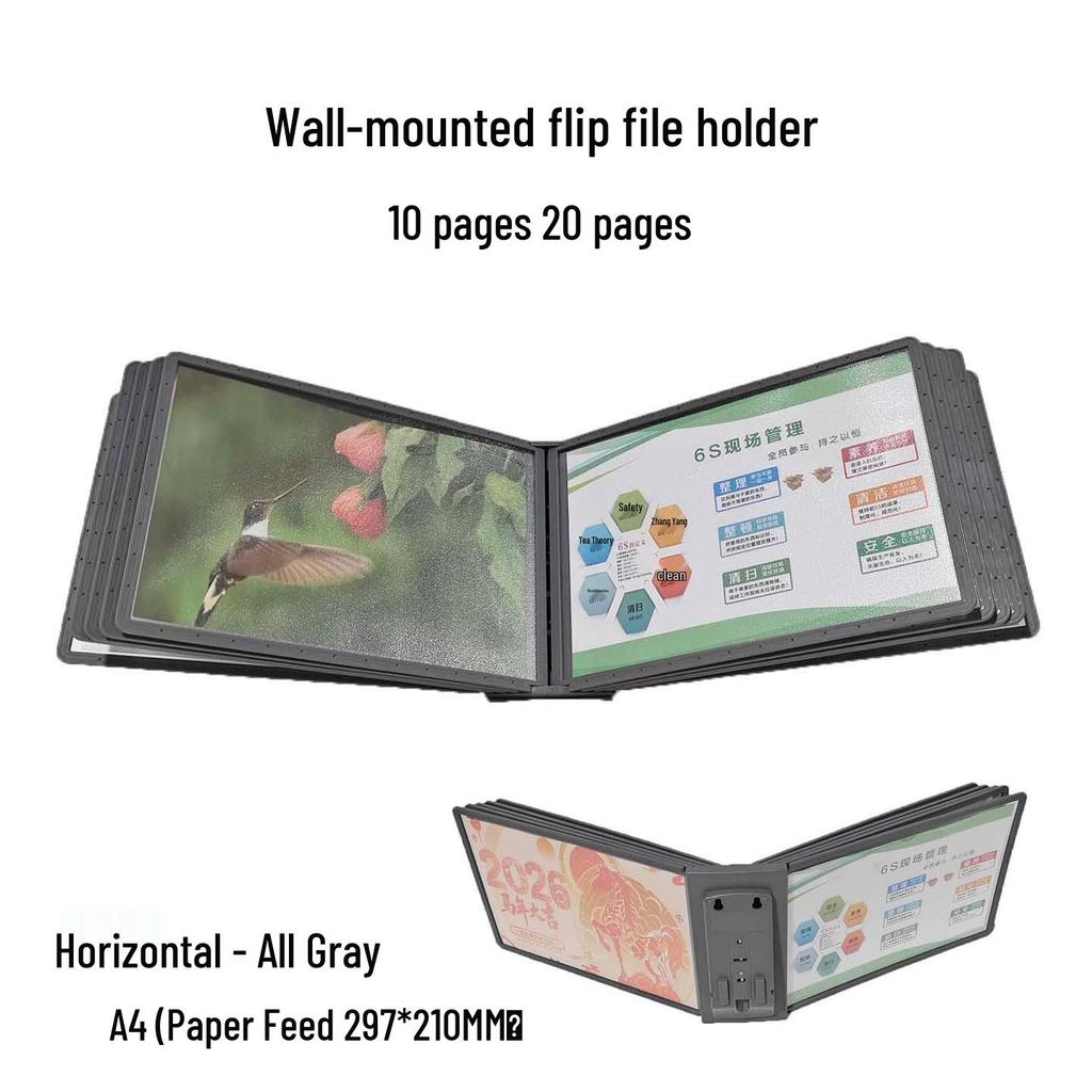 2026 A4 Horizontal Rotating File Holder: Desktop Document Rack & Flip Folder