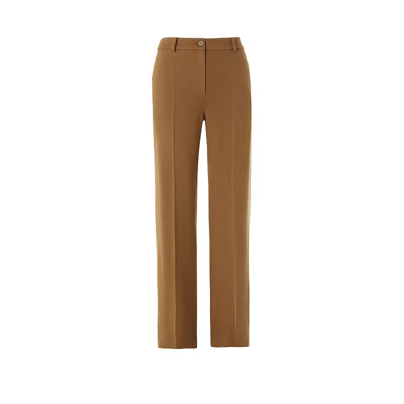 Langzi Women's Wool Blend Straight-Leg Commuter Trousers