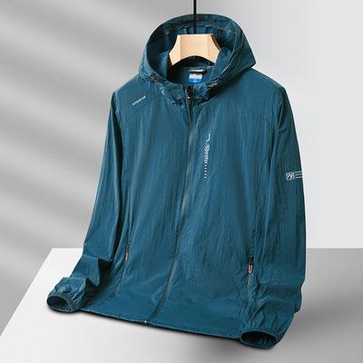 Heren Hooded Lichtgewicht Zonnejack Casual Jas Outdoor Winddicht Visjack
