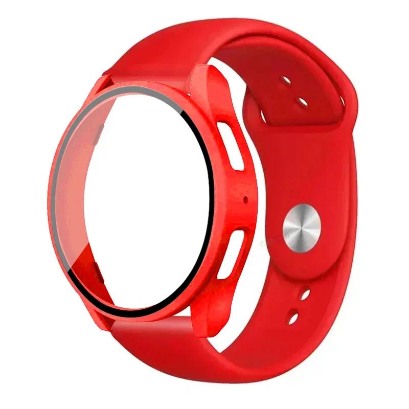 Case+Strap for Samsung Galaxy Watch 7 5 6 40mm 44mm Silicone Band 20mm Bracelet Tempered Glass Screen Film Case Protector Cover