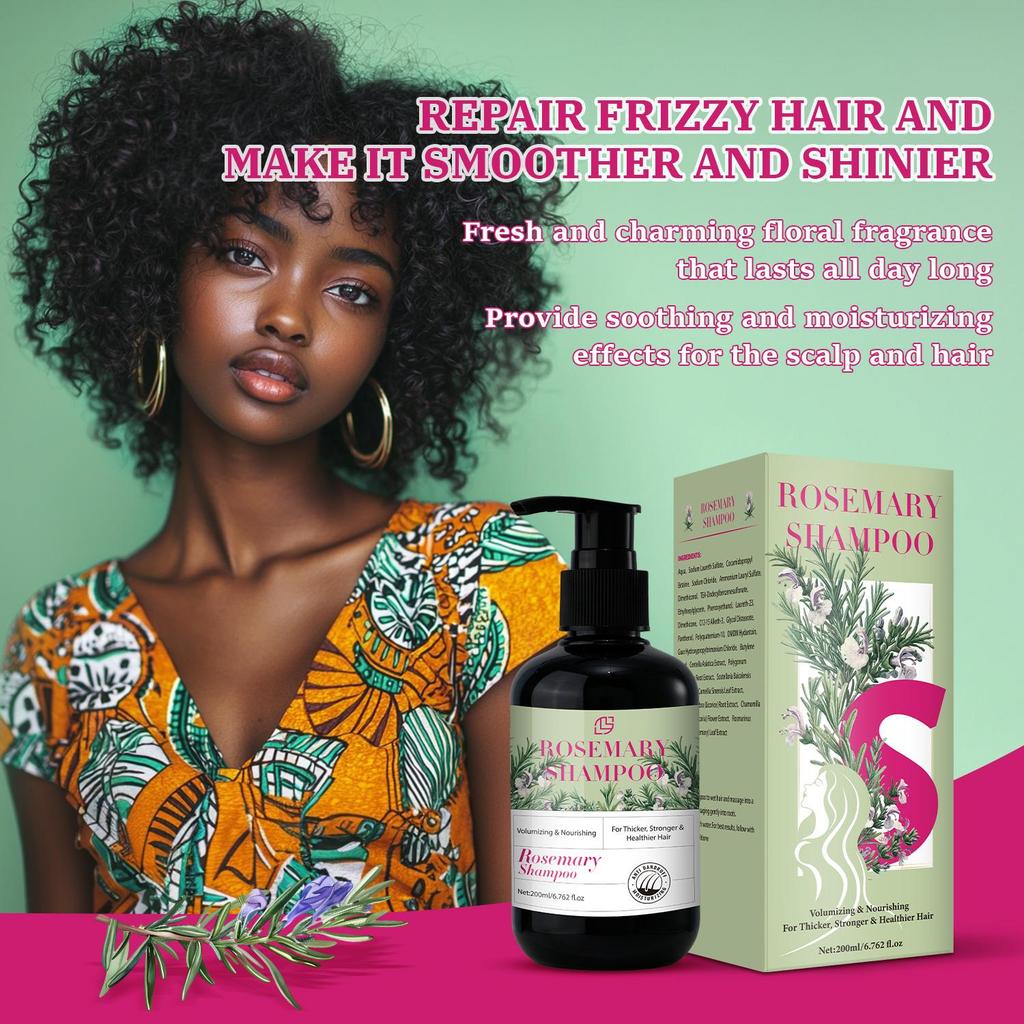 Szampon zagęszczający włosy z rozmarynem: Formuła zagęszczająca i wzmacniająca dla mężczyzn i kobiet - z olejkiem z drzewa herbacianego, biotyną, miętą - Do przerzedzających się, cienkich włosów