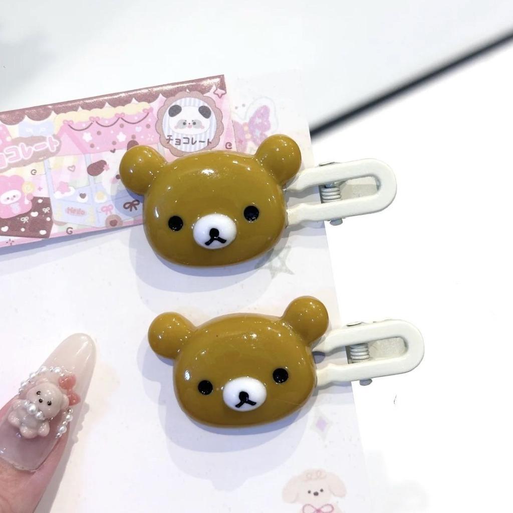 Rilakkuma Hair Clips for Girls Kawaii Relax Bear Hairpin Women Bangs Bobby Pin Fashion Duckbill Clip Kids Hairs Ornaments Gift
