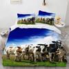 Highland Cattle Duvet Cover Set Funny Farm Animal Comforter Cover For Kids Boy Cow Mountain Meadow Queen Size 2/3pcs Quilt Cover
