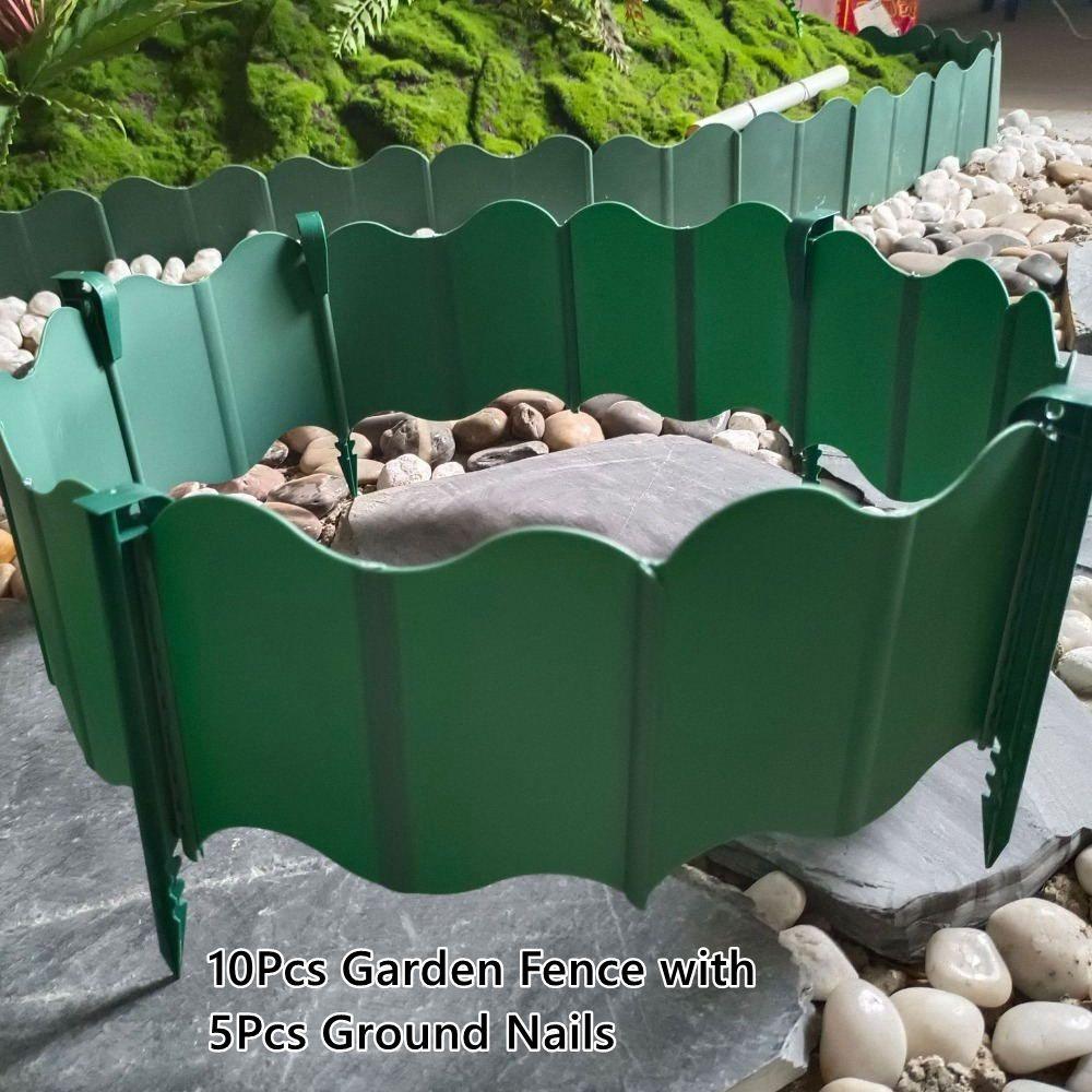 

Декоративный ландшафтный забор-бордюр для сада, ландшафтный бордюр, декоративная заборная доска 10PCs Green