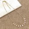 Vintage Bohemian Crystal Beaded Necklace with Faux Gemstones - High-End Faceted Clavicle Chain for Women