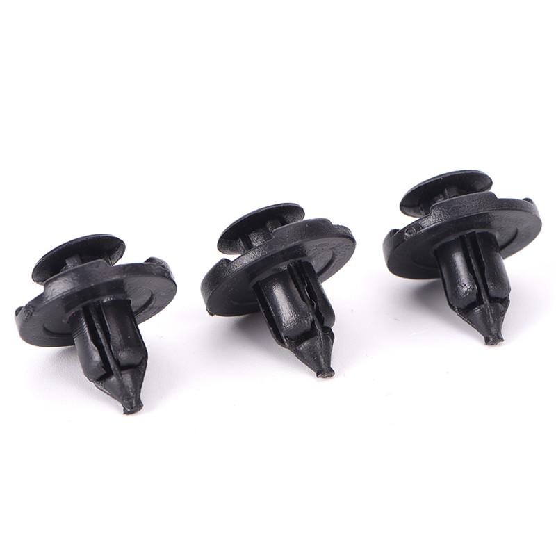 50X 8Mm Auto Car Bumper Fender Retainer Push Black Plastic Fixed Clips Fasteners
