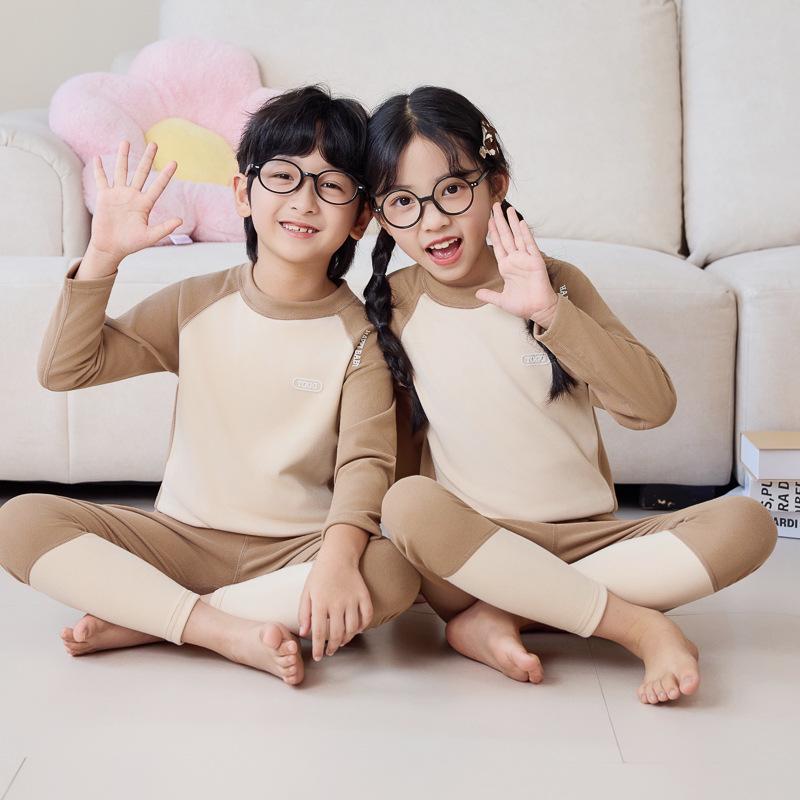 

Дитячий двосторонній теплий піжамний комплект - Товста осіння білизна для хлопчиків та дівчаток Size 100