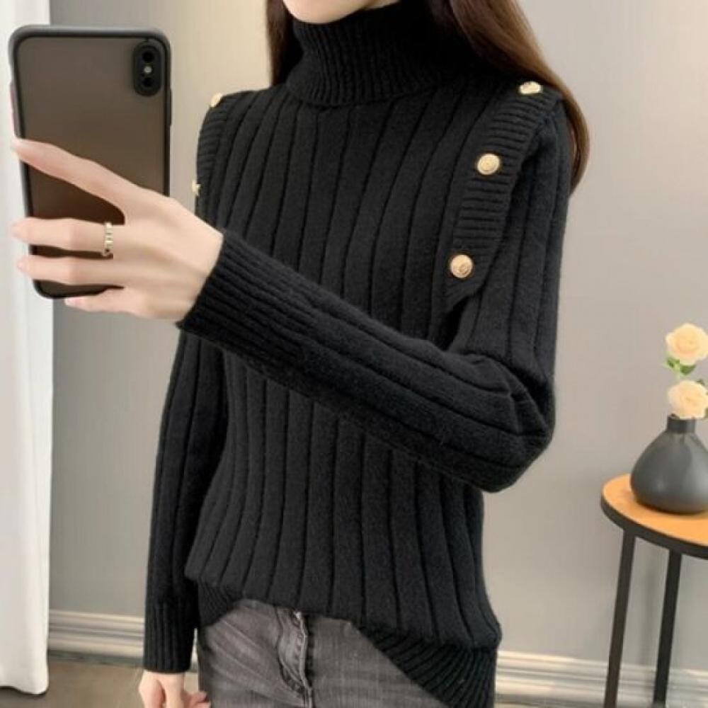 Navava Men Daily Ribbed TurTleneck Long Sleeve KniT T shirT Nk2794
