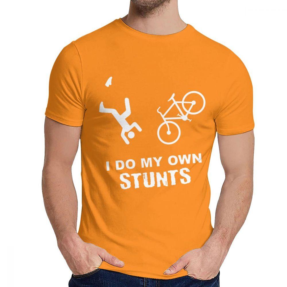 Faccio le mie acrobazie in bicicletta Maglietta Divertente da Bici Casual Girocollo Uomo Geek S