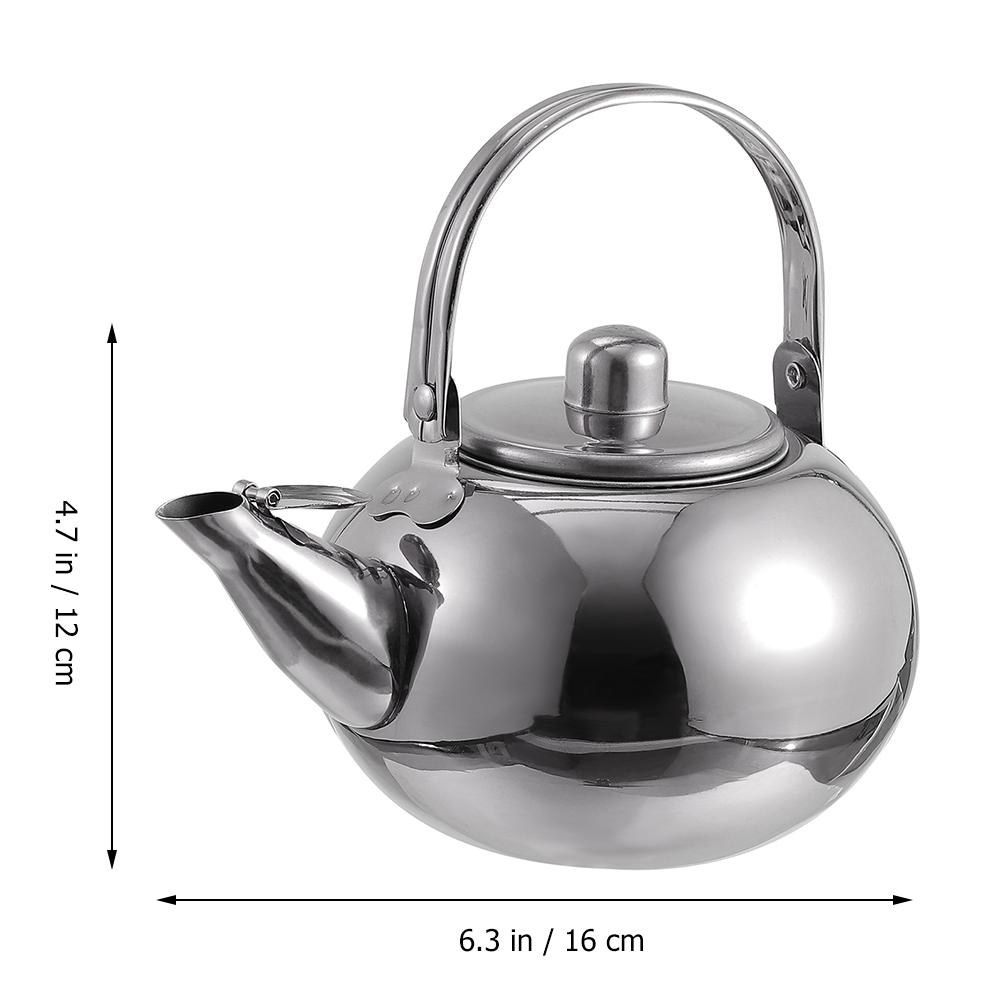 

High Quality Stainless Steel Teapot with Filter Screen Large Capacity Tea Kettle for Home Portable Lightweight Thicken Teakettle срібний