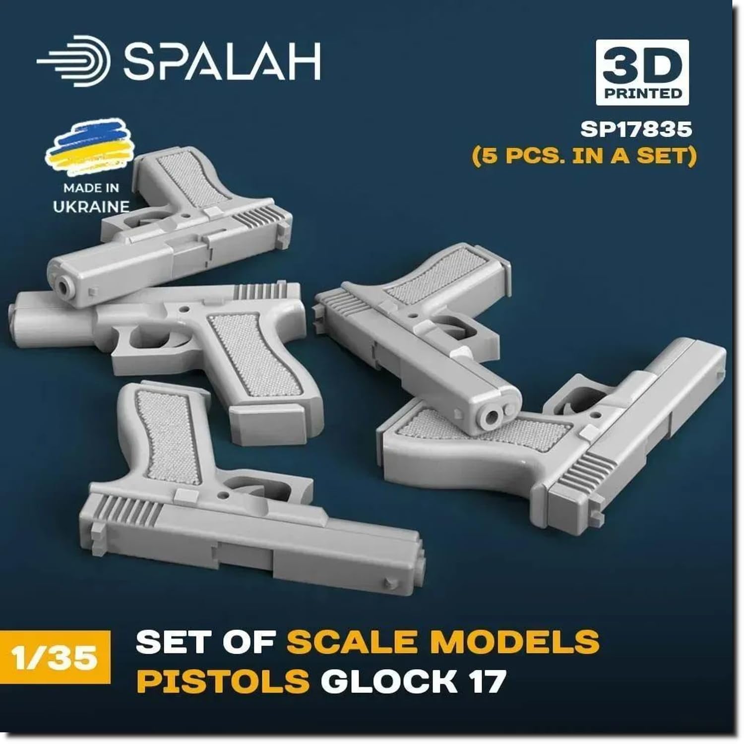 

Spallach Пистолет Glock 17 Набор из смолы SPU17835 1/35 5 деталей (военный)