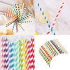 Colorful Striped Paper Straws, Perfect for Weddings, Parties, and Cocktails, Pack of 100