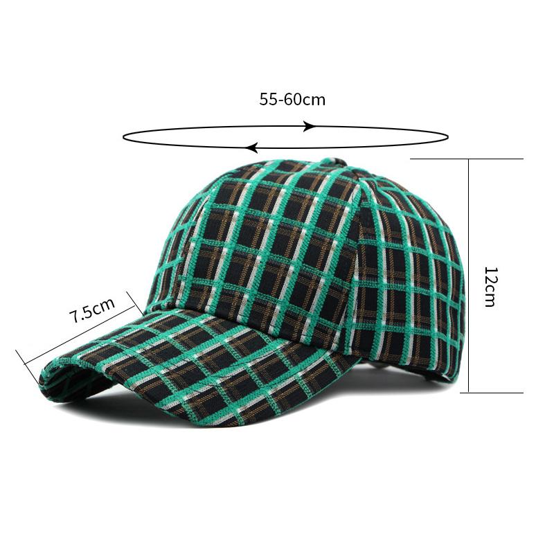 Gorra a cuadros para mujer, gorra de béisbol con protección solar para exteriores, gorra Snapback para hombre, sombreros con visera, sombrero de pesca, gorra de pico