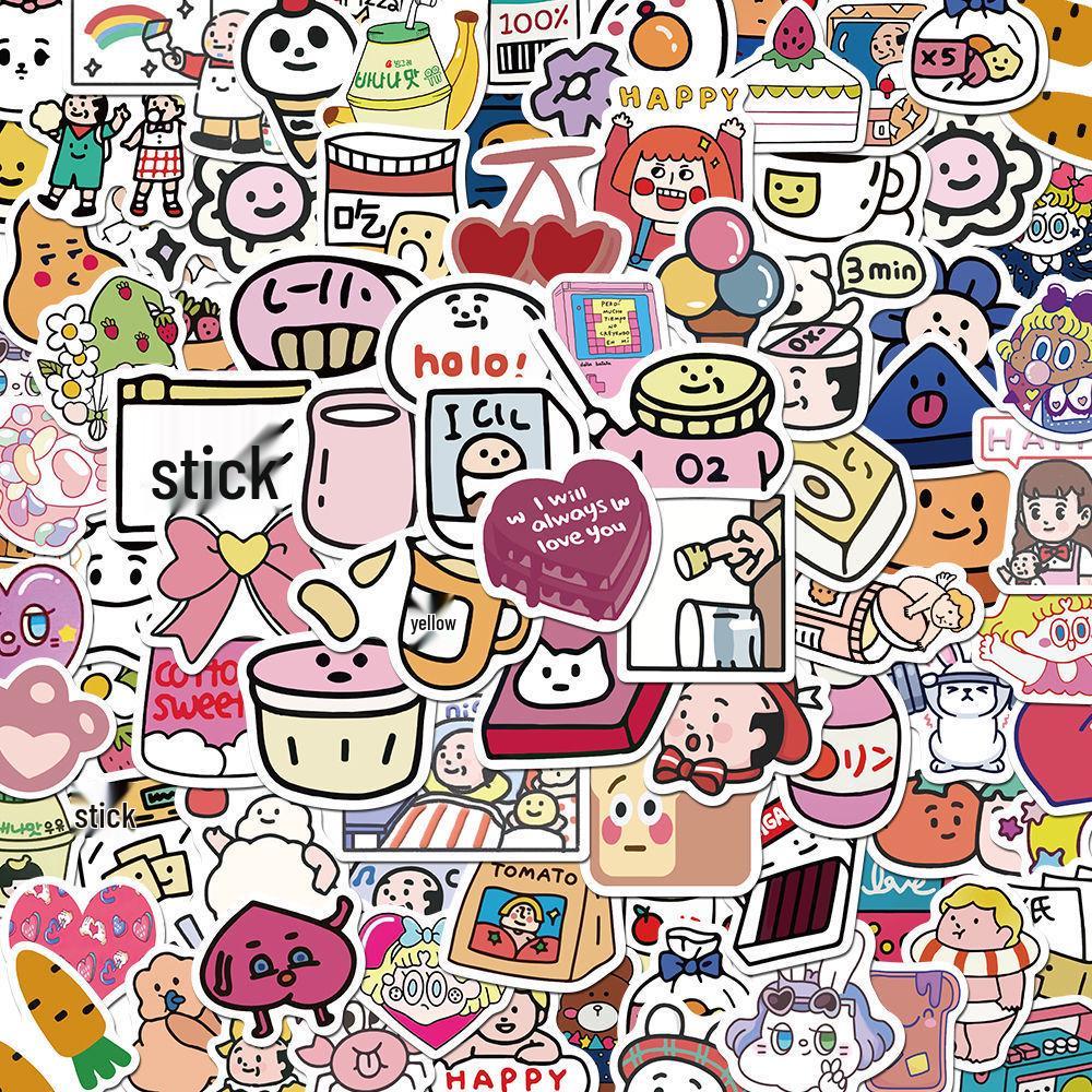 

Korean Style Cute Watercolor Stickers: 449 Waterproof Sheets for Creative Decoration