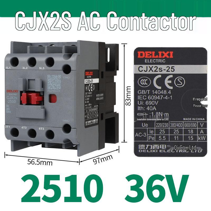 DELIXI CJX2S Series AC Contactor (380V/220V/110V/36V/24V)