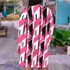 Women Plus Size V Neck Long Sleeve Printed Striped Dress With Pockets