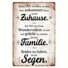 Vintage German Quote Metal Wall Art Shabby Chic Rustic Iron Home Decor 8x12 Inches