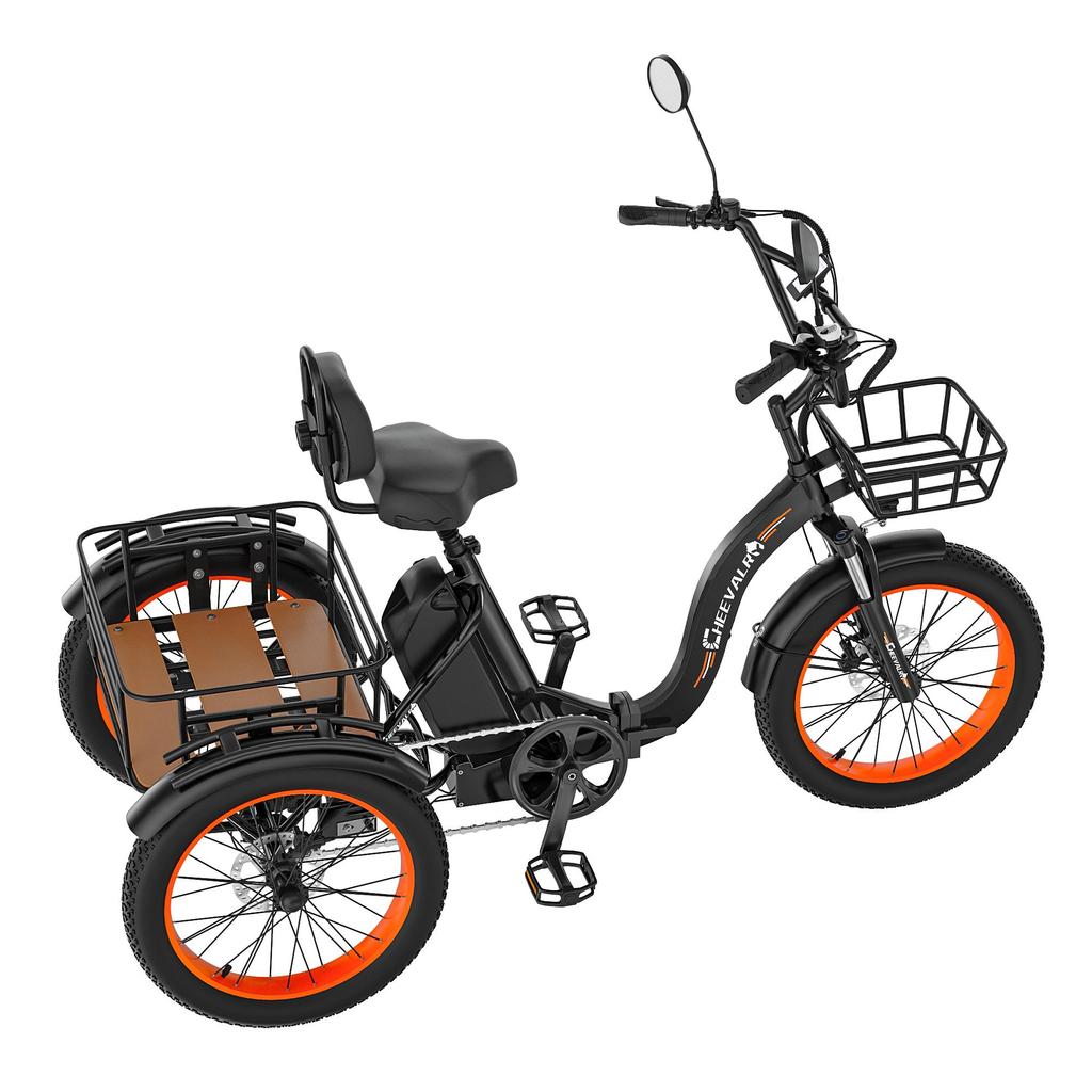 Cheevalry CF750 Freight Electric Tricycle 750W Motor 48V20AH Battery 20 Inch Freight Tires 130KG Load 25KM/H Speed Folding  E-Bike