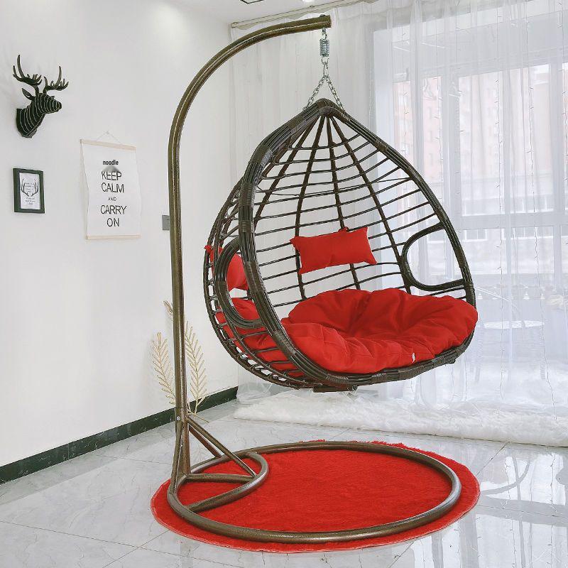 Double Wicker Hanging Basket Chair: Indoor/Outdoor Bird's Nest Swing Chair for Balcony & Leisure