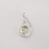 Green Amethyst Gemstone 925 Sterling Silver Women's Jewelry Designer Zircon Pendant 1.4" Gift For Wife CZP-16-8