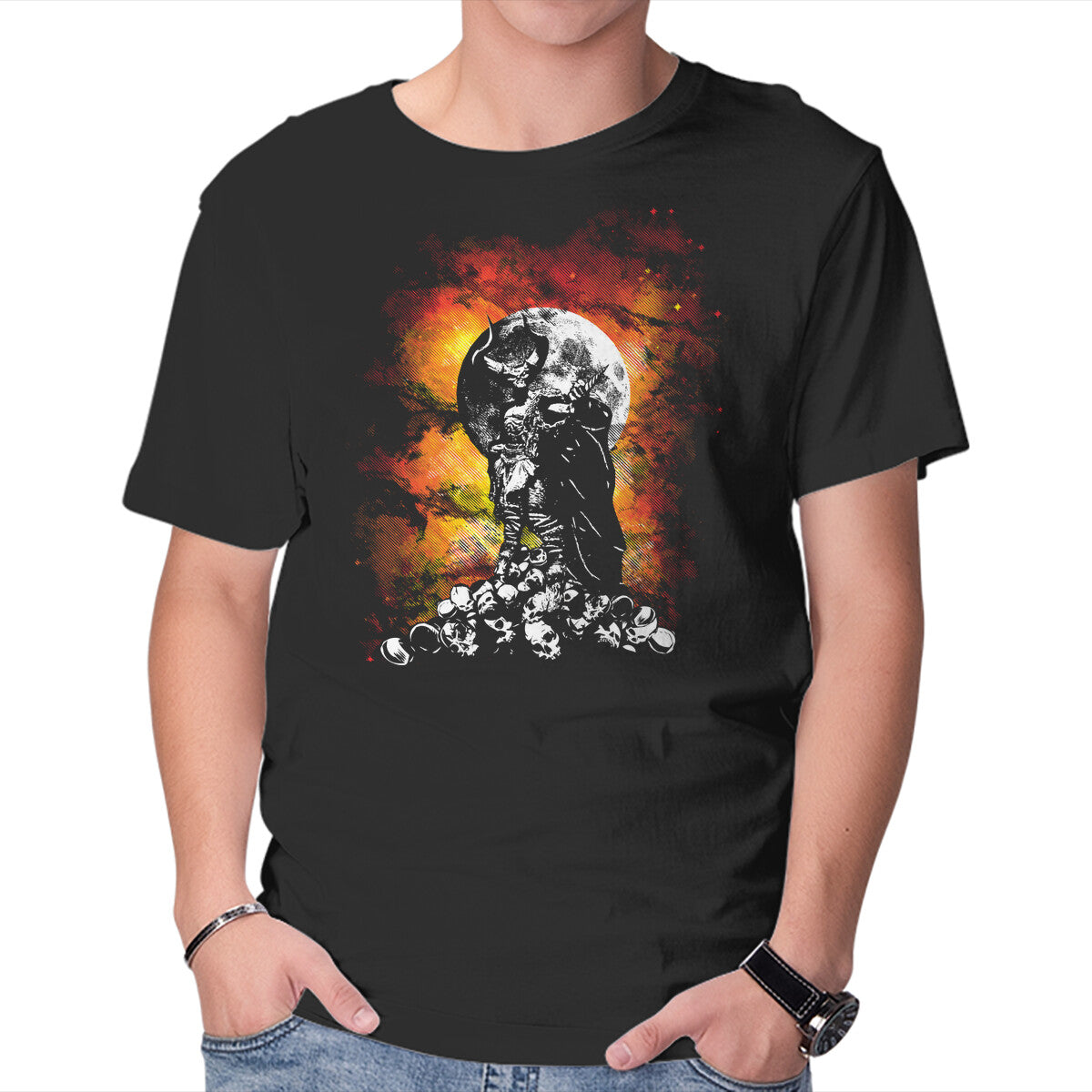 Unisex Crew Neck T-Shirt Lord Darkness Graphic Short Sleeve Casual Tee S