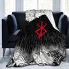 Anime Berserk Print Flanell Überwurfdecken Weiche Gemütliche Warme Decke Leichte Flauschige Plüschdecke für Sofa Couch Bett