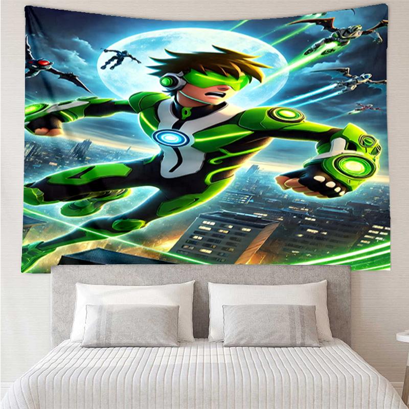 Superhero Cityscape Adventure Tapestry, Unique Design Tapestry, Wall Decor for Bedroom,Livingroom, Playroom,Heartwarming Fan Holiday Gifts